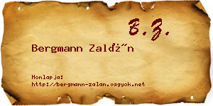 Bergmann Zalán névjegykártya